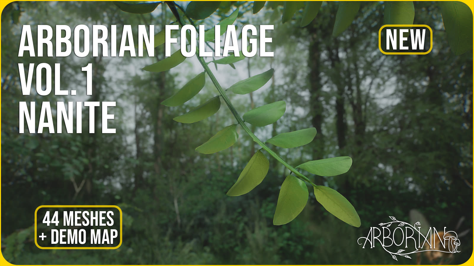 Arborian Foliage Vol. 1 — Nanite, 44 meshes plus demo map